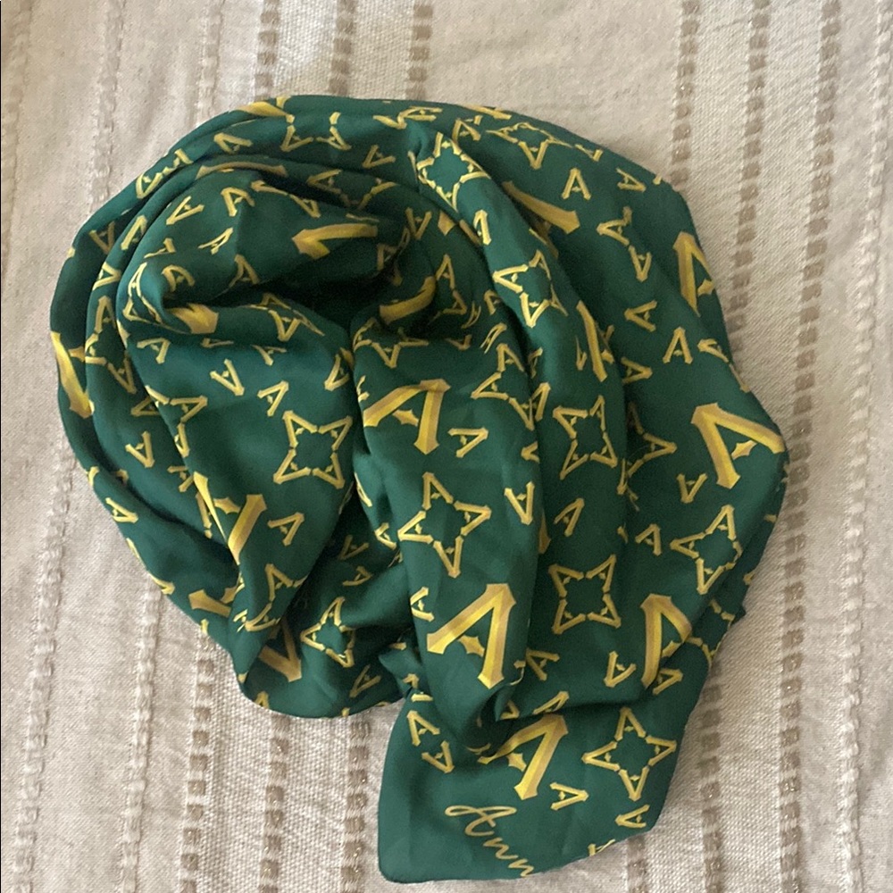 Anniesa Hasibuan Green and Yellow Scarf